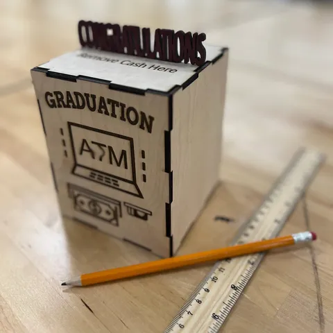 Wooden Graduation Cash Pull Gift Box Money Holder With Wooden Sign Graduation Party Decoration Props Cash Gift Box