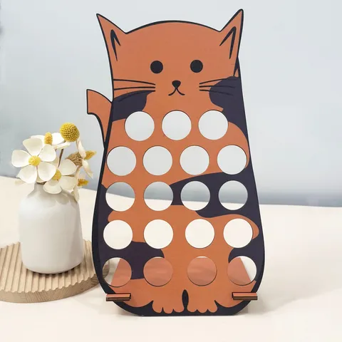 Wooden Cat Coffee Capsule Holder Cute Animal Design Coffee Pod Stand Storage Rack Home Kitchen Decor Organizer