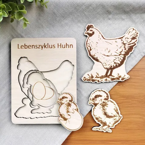 Wooden Animal Life Cycle Puzzle Board Montessori Educational Toy For Kids Natural Pine Wood Growth Stage Learning Toy