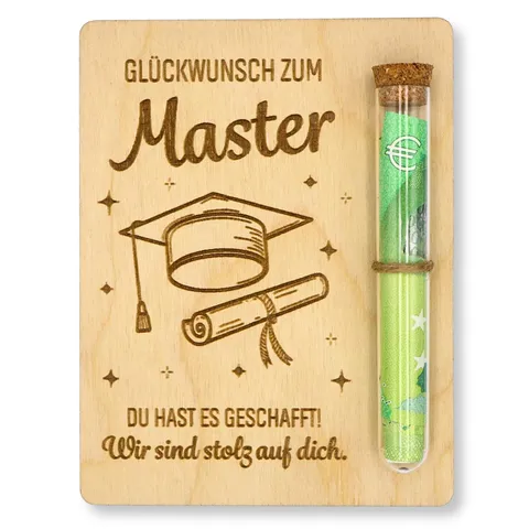 Wooden Money Holder Card With Glass Test Tube And Hemp Rope Creative Cash Gift For Birthday Graduation Wedding Party