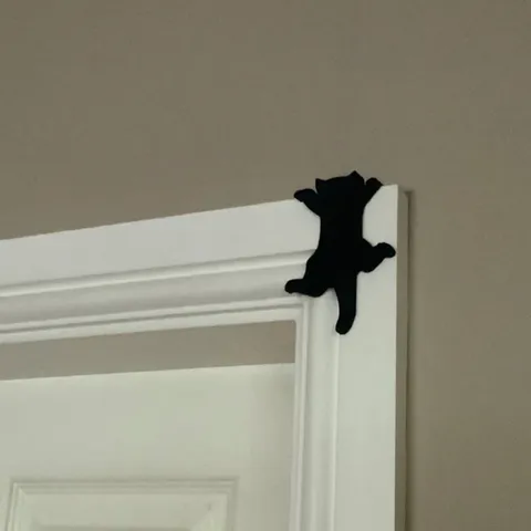 Décoration de Cadre de Porte en Silhouette de Chat Noir en Bois Art de Suspension Murale d'Animal Mignon Ornement de Maison