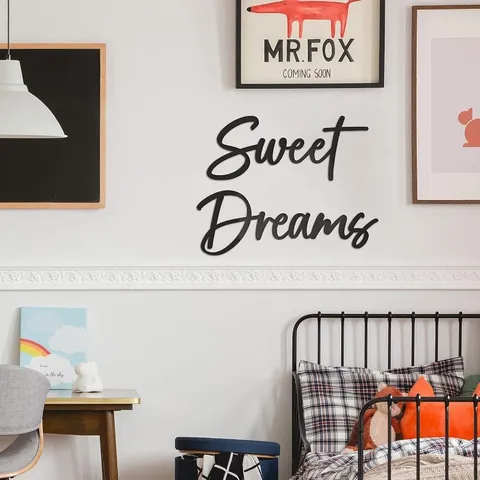 Cartello da Parete in Arte di Legno Sweet Dreams Moderno Minimalista Sospeso MDF Home Decor Camera da Letto Casale Segno Decorazione Murale