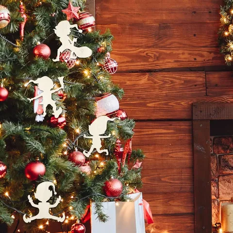 Set di Stencil per Impronte di Gnomo di Natale in Legno Decorazione per Feste Artigianato in Legno Decorazione per Interni