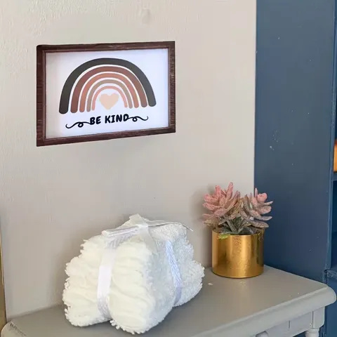 Cornice per Foto in Legno in Miniatura per Casa di Bambole con Citazione Motivazionale Decorazione per Scene Fai da Te