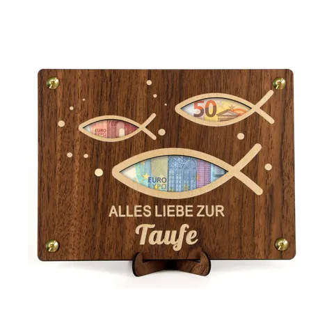 Ornamento Regalo Di Soldi Per Battesimo In Legno Con Design Intaglio Pesce Benedizione Incisa Al Laser Decorazione Tavola Per Ragazzi E Ragazze Casa