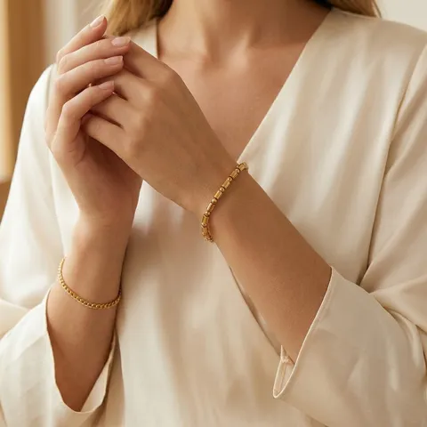 Stainless Steel Morse Code Bracelet God Is In Control Retro Metal Tube Bead Adjustable Chain Bracelet for Women Jewelry