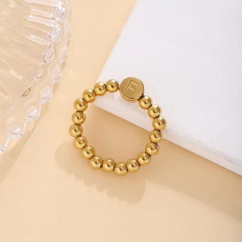 Anello Elastico con 26 Lettere Inglesi in Acciaio Inossidabile Moda Minimalista Placcato Oro Argento Anello con Iniziale Gioielli da Donna