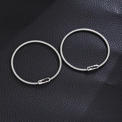 Minimalist Stainless Steel Spring Coil Couples Bracelets Sun Moon Heart Shape Pattern Matching Cuff Bangle Jewelry Gift For Lovers
