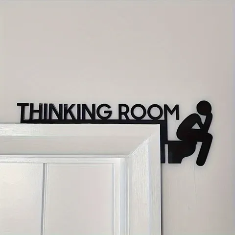 Metall Wandbehang Schild Lustiger Denker Silhouette Dekor Modern Minimalistisch Thinking Room Plakat Für Zuhause Badezimmer