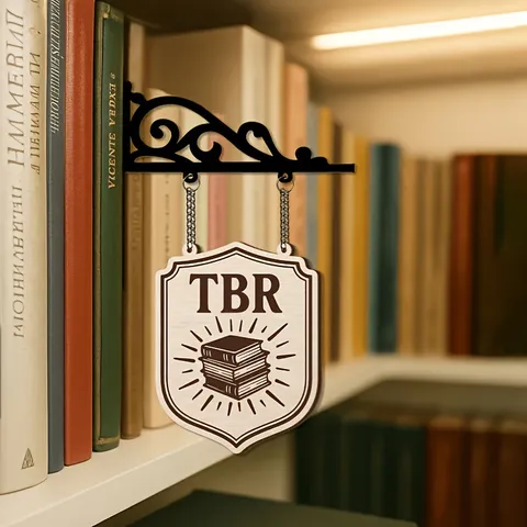 Hölzerner Bücherregal Trenner Kreativer Laser Gegravierter Lesezeichen Hängendes Schild Lese-Thema