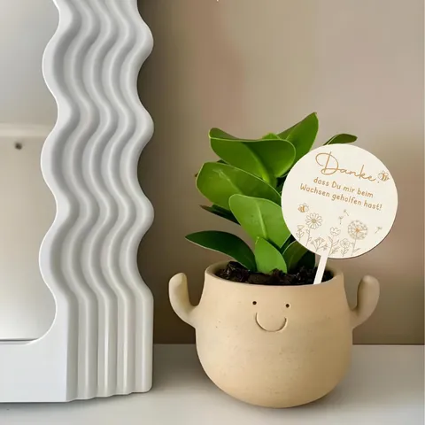 Wooden Plant Labels Flower Tags Wooden Garden Markers Round Plant Stakes With Laser Engraved Text For Potted Plants