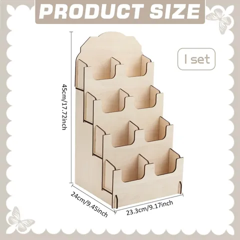 Houten Gelaagde Kaart Display Stand Multiuse Brochure Houder Desktop Organizer Voor Kantoor Thuis
