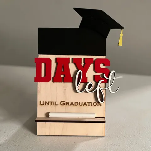 Wooden Graduation Countdown Calendar Blackboard Decorative Ornament School Season Desktop Sign Graduation Party Gift