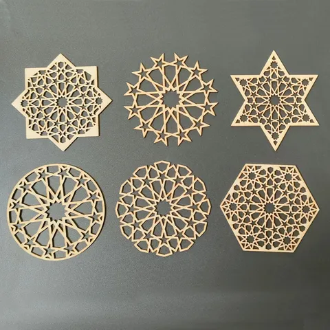 Sous-verres Creux Sculptés en Bois Découpés au Laser Tapis de Table Géométrique Résistant à la Chaleur Tapis de Tasse de Café et Thé Décoration Intérieure Ornements de Table