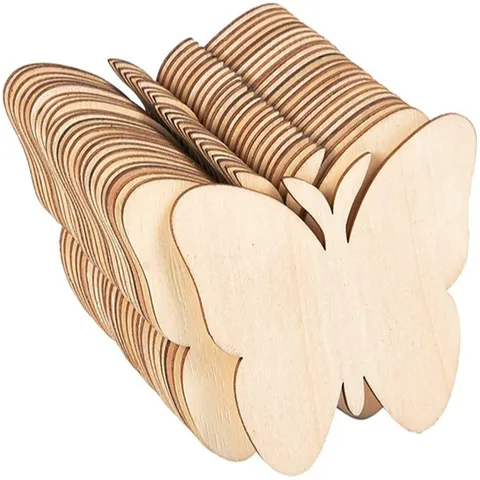 DIY Unfinished Wood Butterfly Wood Slices Cutouts Wooden Pieces For Kids Painting Crafts Party Childrens Day Gift Decor