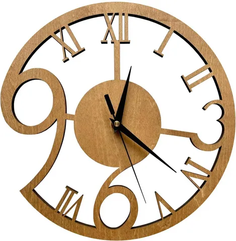 Artistic Wood Wall Clock Modern Classic Style Silent Non-Ticking Decorative Clock For Living Room Bedroom Home Office