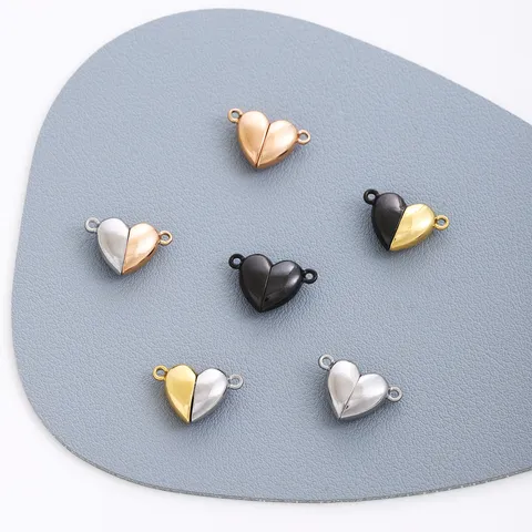 Chiusura Magnetica a Cuore in Acciaio Inossidabile Connettore per Gioielli Fai-da-te Collana Bracciale Lucidato Pendente Amore