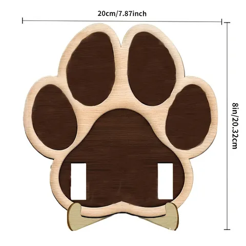 Moderne Minimaliste Bois Massif Mémorial pour Animal Cadre Photo Ornement de Bureau Forme de Patte de Chat Support de Collier Décoration
