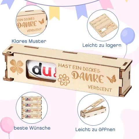 Caja De Regalo De Dinero De Chocolate De Cumpleaños De Madera Creativa Adorno De Escritorio Artesanía De Madera Grabada Con Láser