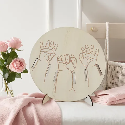 Wooden Newborn Baby Birth Commemorative Plaque Milestone Sign Baby Shower Gift Nursery Room Decor