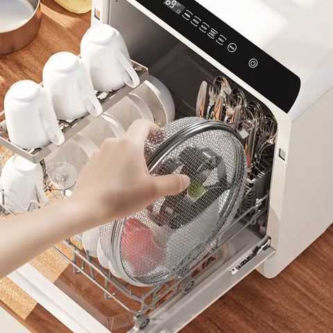 304 Stainless Steel Dishwasher Basket Small Parts Cleaning Storage Mesh Basket Kitchen Gadget with Secure Lock and Handle