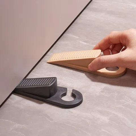 TPE Door Stopper Wedge Anti-Collision Door Stop with Hook