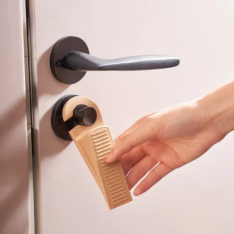 TPE Door Stopper Wedge Anti-Collision Door Stop with Hook