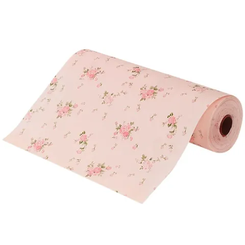 Thickened Waterproof Oil Proof Shelf Liner Roll Rose Floral Pattern Drawer Mat For Kitchen Cabinet And Wardrobe