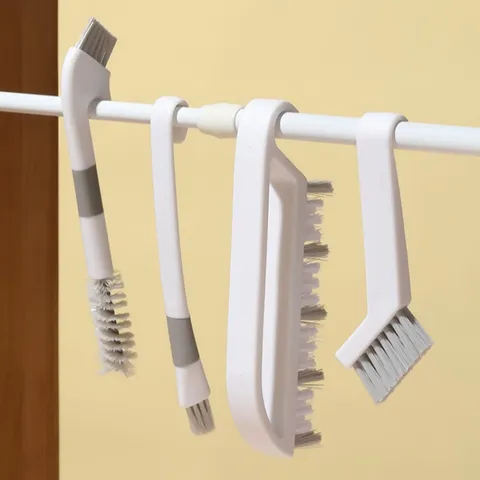 Japanese Style Hook Handle Cleaning Brush Kitchen Multi Purpose Double Head Crevice Brush Cup Lid Groove Cleaning Tool
