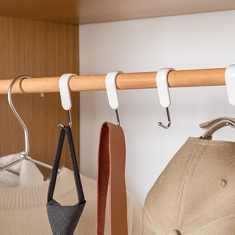 Japanese Style Stainless Steel S Shaped Hooks Rotating Anti Slip Buckle Utility Hangers For Kitchen Bathroom Storage