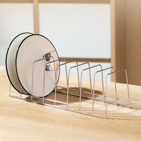 Escurridor de Platos de Cocina de Acero Inoxidable Organizador para Cajón de Armario Soporte para Tazones y Platos Moderno Minimalista
