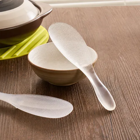 Anti-Stick Rice Scoop TPX Resin Spoon Heat Resistant Japanese Kitchen Utensils For Electric Cooker Transparent White Rice Shovel