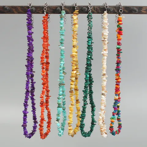 Collana di Perline in Pietra Naturale Irregolare Fatta a Mano per Donna Choker di Perline di Conchiglia Colorata Gioielli per Vacanze Estive