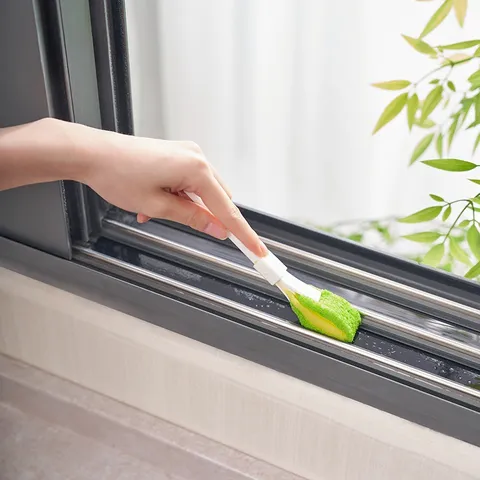 Multifunctional Gap Cleaning Brush Plastic Handle With Replaceable Sponge Scrub Pad For Household Kitchen Bathroom
