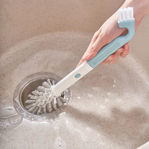Japanese Style Plastic Multi-Purpose Kitchen Sink Cleaning Brush Double-Head Cleaning Tool For Bathroom Washbasin