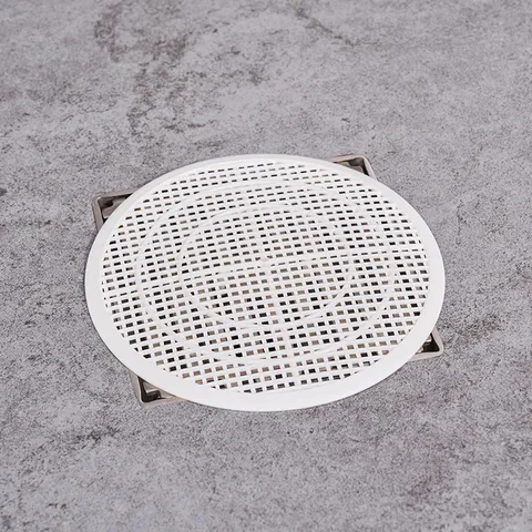 Cuttable Round Square Floor Drain Cover Anti Clogging Hair Catcher Sink Filter Net Bathroom Kitchen Drain Strainer White PP Plastic
