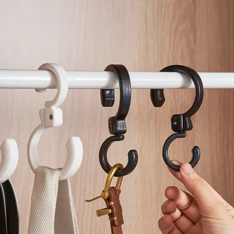 360 Degree Rotating Stroller Hooks Multi-functional S Hook Plastic Folding Hook for Kitchen Bathroom Wardrobe Stroller