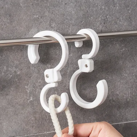 360 Degree Rotating Stroller Hooks Multi-functional S Hook Plastic Folding Hook for Kitchen Bathroom Wardrobe Stroller