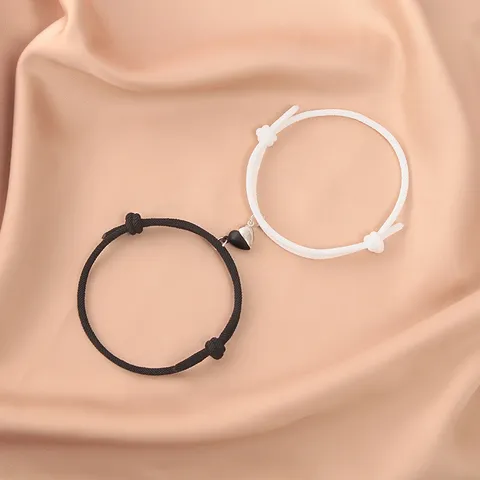 Magnetic Heart Couple Bracelets For Lovers Minimalist Braided Milan Rope Friendship Matching Jewelry Jewelry Gift For Men Women