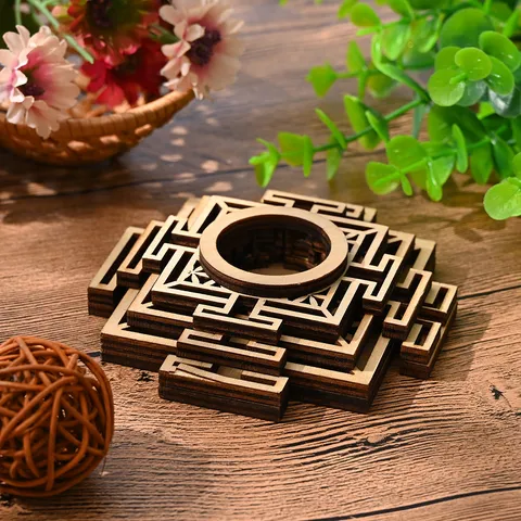 Estilo Chino Retro Madera Flor de Loto Ornamento Decorativo Escritorio Exhibición Base Decoración Hogar Arte de Tallado en Madera