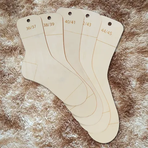 Wooden Sock Blocker Mold Natural Plywood Handcrafted Yarn Sock Form Display Board DIY Knitting Craft Tool