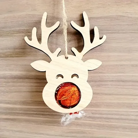 Moderne Houten Rendier Chocolade Houder Kerstboom Hangend Ornament Vakantie Geschenkdoos Vuller Feest Decor