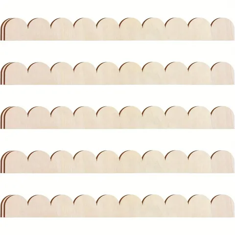 Moldura de Borde de Madera sin Terminar en Abanico Manualidad DIY para Hogar Pared Armario Marco de Puerta Estilo Americano