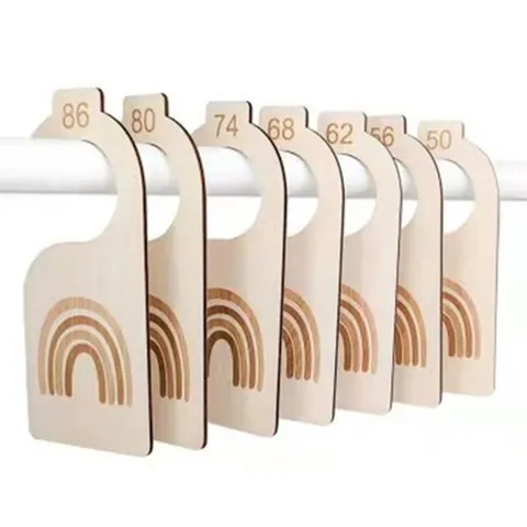 Wooden Baby Closet Dividers Rainbow Design Nursery Clothes Size Organizers For Newborn Infant Wardrobe Storage Decor
