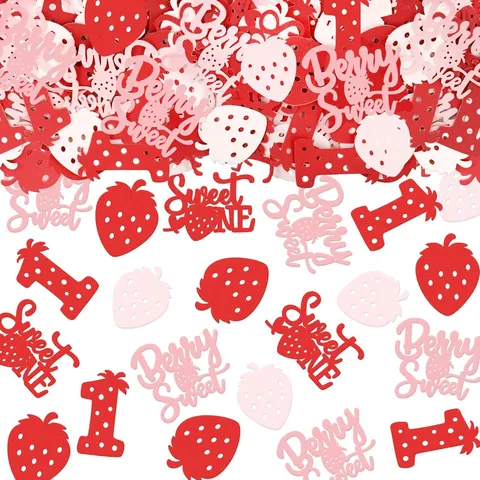 Aardbei Thema Verjaardagsfeest Tafel Confetti Papier Rood Roze Zoete Tafelstrooi Ornamenten Baby Shower Feestartikelen