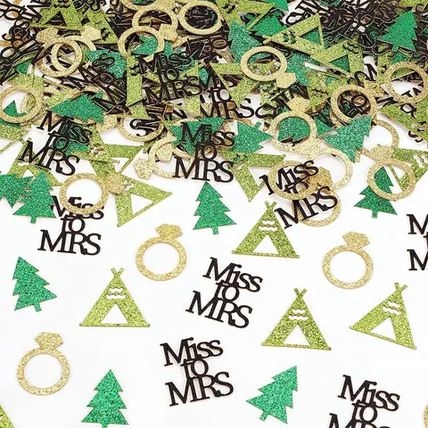 Confetti Brillantinati Anello di Diamante Tenda Albero Geometrico Carta Decorazione Tavolo per Campeggio Matrimonio Festa Fornitura