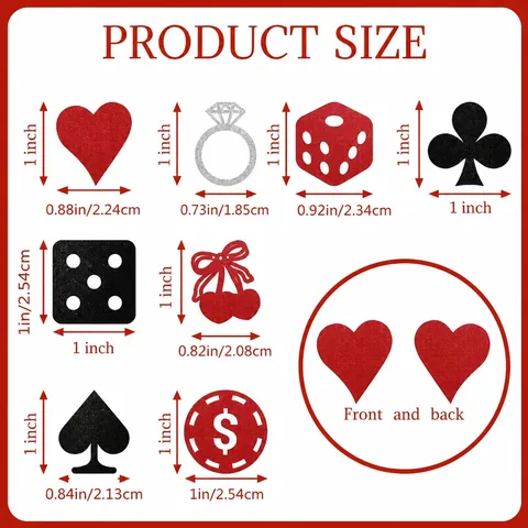Glitter Carino Ciliegia Cuore Carta Confetti Casino Poker Forme Tavolo Coriandoli Per San Valentino Singolo Addio Al Nubilato Festa Decorazione