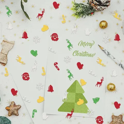 Weihnachtsfeier Glitzer Konfetti Dekorationen Weihnachtsmann Schneeflocke Rentier Glocke Handschuh Zuckerstange Papier Tischstreu Für Weihnachtsgeburtstagsfeier Heimdeko