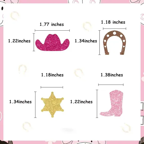 Glitter Western Cowboy Decorazione Del Partito Corandoli Cowboy Bachelorette Tavolo Puntelli Dispersione Carta