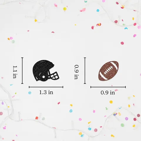 Glitter Football Party Confetti Rugby Helmet Metallic Table Sprinkles For Super Bowl Sports Theme Birthday Game Day Decorations